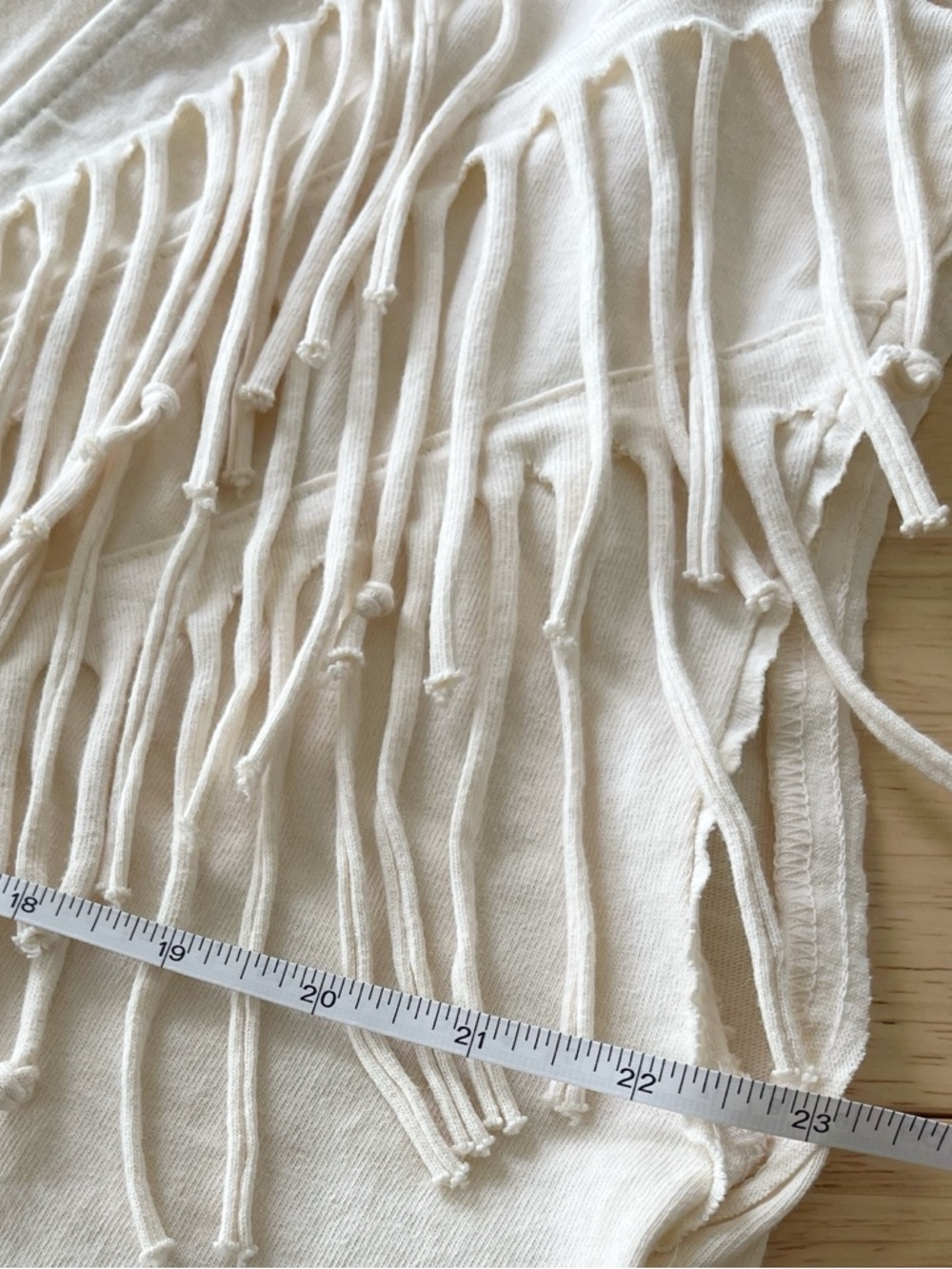 Fringe V-Neck Vintage Western Boho Festival Top in Cream - Picture 10 of 10
